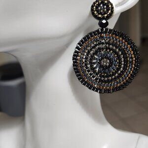 Multi color bohemian beaded earrings
